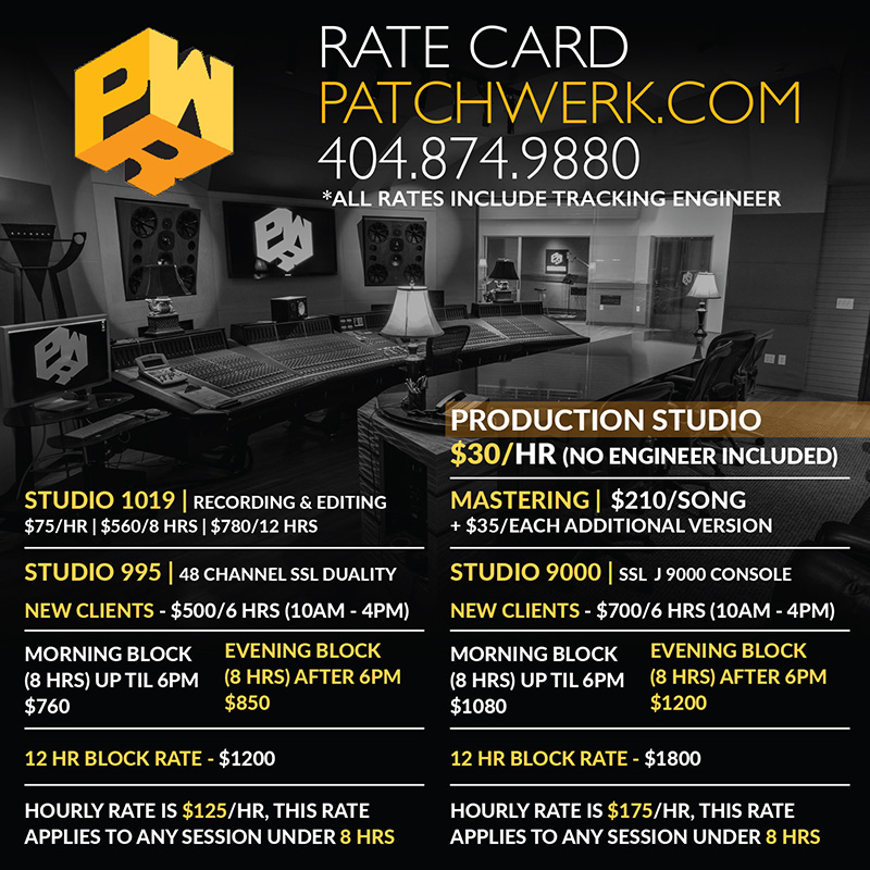 patchwerk studio rate card